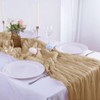 4 Pack Beige Cheesecloth Table Runner 35x120 Inch Boho Gauze