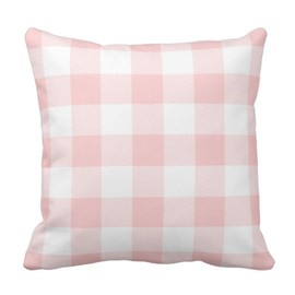 Emvency Throw Pillow Cover Cute Chic Pink Preppy Buffalo Check Plaid Modern Decorative Pillow Case Home Decor Square 18 x 18 Inch Pillowcase