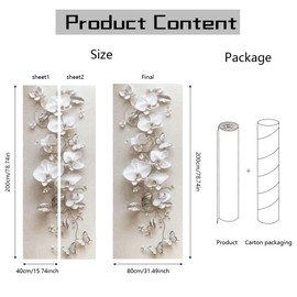 arricraft 2 Pcs Self-Adhesive Door Sticker, 31.5"x78.7" 3D Flower Butterfly Door Murals Stickers PVC Door Removable Wallpaper Decoration for Bedrooms ​Living Room