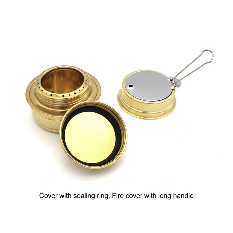 Mini Alcohol Stove Brass Aluminum Alloy Safe Windproof Portable Widely