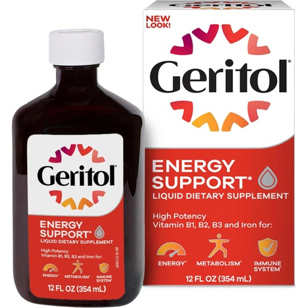 Geritol Liquid Multivitamin and Iron Supplement for Energy Support 12