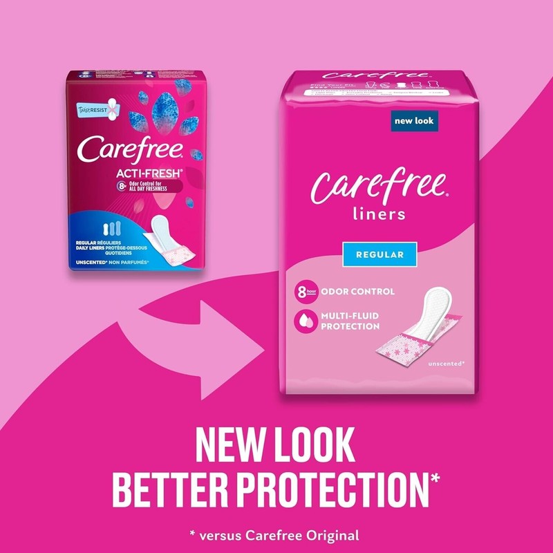 Carefree Panty Liners for Women Regular Unscented 54ct - Daily