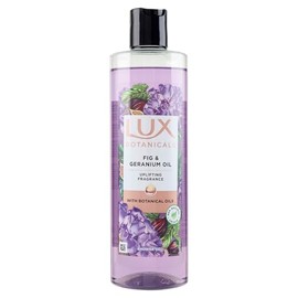 LUX Botanicals, Fig & Geranium Oil, Duschbad für Damen und Herren, mit Geranienöl, blumiger und fruchtiger Sommerduft, mit botanischen Ölen, 94% natürliche Inhaltsstoffe, 490 ml