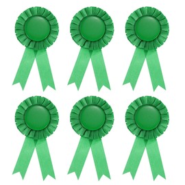 PATIKIL Blank Award Ribbon, 6 Pcs Rosette Ribbon Honorable Prize Recognition Ribbon for DIY, Party, Wedding, Competition, Sport, Green