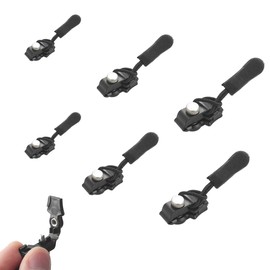 Zipper Repair Kit, Luggage, Backpacks, Jackets Replacement Zip Puller, Removable Zipper Pulls, 3 Sizes Instant Zip Fixer for The Elderly and Those with Arthritis (Black, 6 pcs)