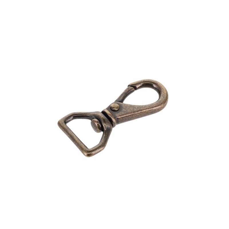 Buckleguy.com 220 Antique Brass, Mini Swivel Lever Snap, Solid Brass-LL,
