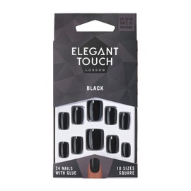 Elegant Touch - Colour Nails - Black (was Jet Black) - Square Shape