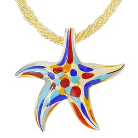 Venetiaurum - Halskette mit Seestern-Anhänger aus Original-Murano-Glas und 925er-Silber - Schmuck “Made in Italy” zertifiziert