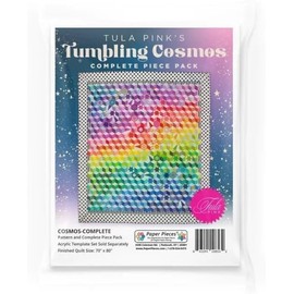 Tula Pink's Tumbling Cosmos Pattern and Complete English Paper Pieces Pack (Makes a Finished Quilt Size 70" x 80")