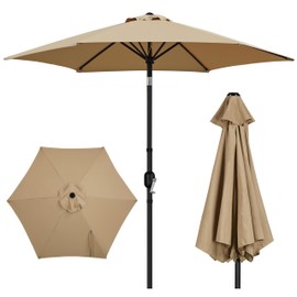 Yaheetech Patio Umbrella, 9' Outdoor Table Umbrella with Sturdy Ribs, Push Button Tilt and Crank for Pool, Yard, Garden, Deck