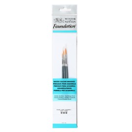Winsor & Newton 5295010 Pinsel Set, 3 Pinsel, kurzer Stiel Rundpinsel Nr. 2, 4 und 6