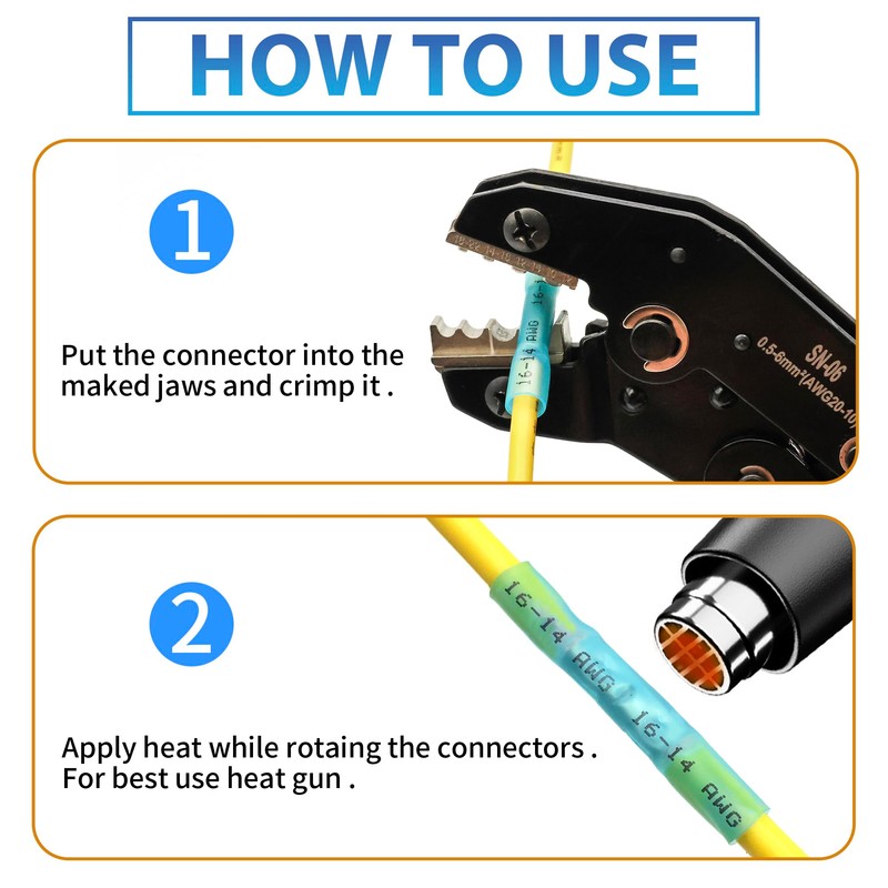 Heat Shrink Butt Connectors Kit - Waterproof Wire Connectors for