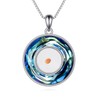 YAFEINI Mustard Seed Necklace Sterling Silver Circle Crystal Necklace Pendant