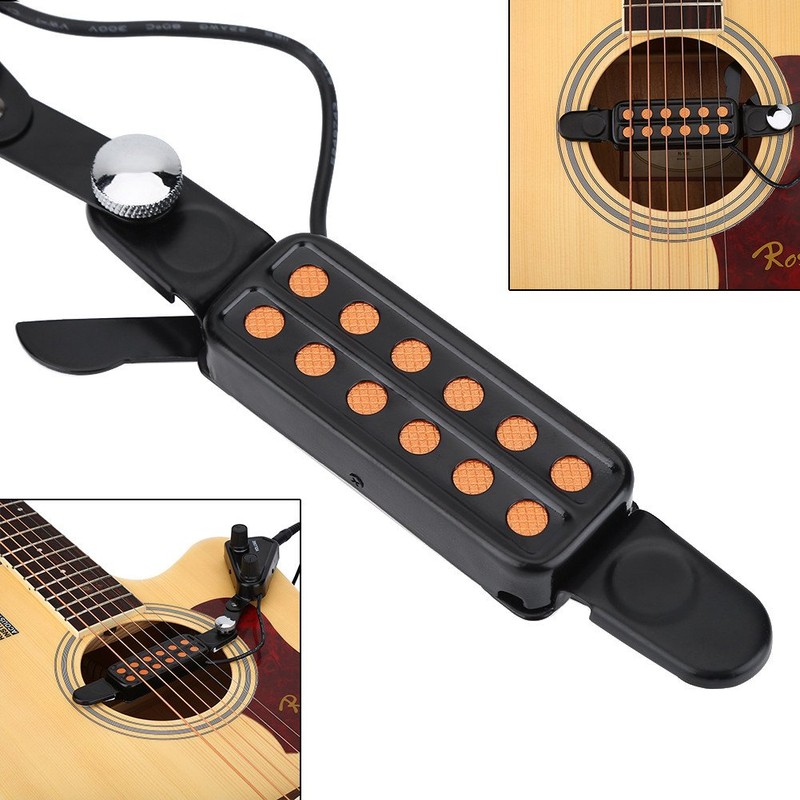 12 Sound Hole Acoustic Guitar Pickup - Magnetic Transducer with