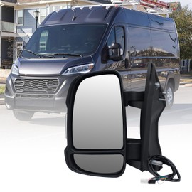MOFOAP Left Driver Side Mirror Compatible with 2014-2024 Ram Promaster 1500/2500/3500,Mirrors with Heated,Power Glass,Turn Signals Light,Temperature Sensor,Replaces# 5VE99JXWAD(Short Arm)8+2Pins