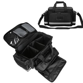 First Aid Bag Medical Empty Bag Emergency Responder Trauma Bag Empty, Professional First Aid Kits Storage Medical Bag with Inner Dividers and No-Scratch Bottom Home Health