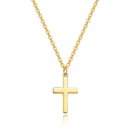 Kryzalite® Women's Cross Necklace, with Gift Box, 14K Gold Plated/S925 Sterling Silver Necklace, Cross Pendant Necklace, Women Simple and Beautiful Necklace