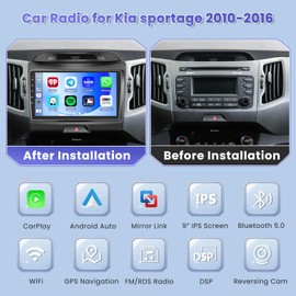 [8-core 4+64GB] Ohradio Android 13 Car Stereo for Kia sportage 2010-2016 with Wireless Carplay Android Auto, 10.1" Touchscreen Carplay Radio with GPS WiFi Bluetooth SWC Backup Camera Mic