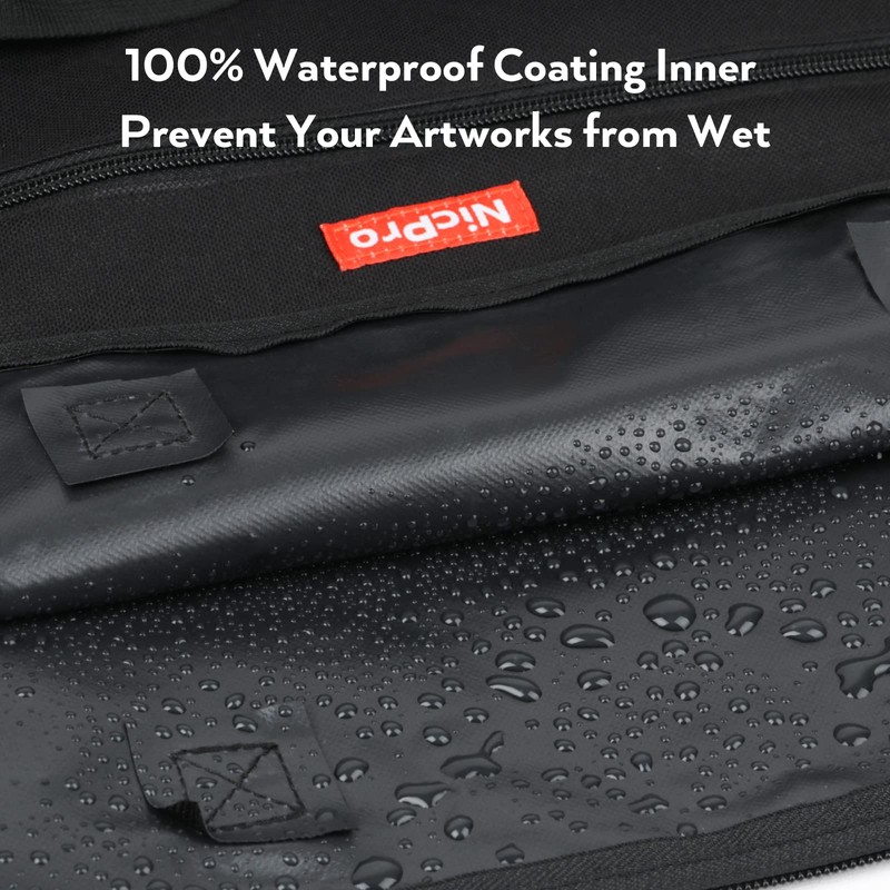 Nicpro Light Weight Art Portfolio Bag, 24x36 Black Art Canvas