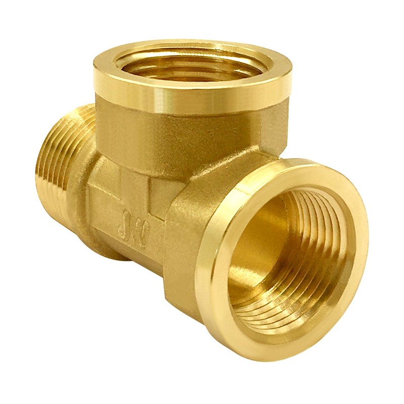Joywayus 3/4 GHT Threaded Brass Pipe Fitting Tee T 3-way