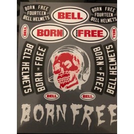 BELL Helmets 15pc sticker/decal Sheet Born Free 8x10