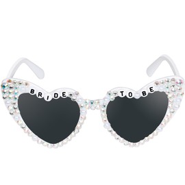 TRIXES BRAUT ZU SEI Herz-Sonnenbrille – Vintage-Liebesherz-Design – Katze-Auge-Brautbrille