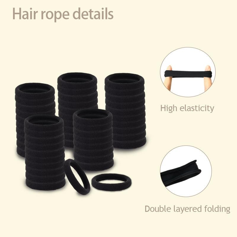 50 PCS Baby Elastic Hair Ties Seamless Hair Rubber Bands