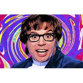 Austin Powers Pop Art Illustration #3 - British Spy 60's Comedy Home Decor Poster Print (11x17 inches)