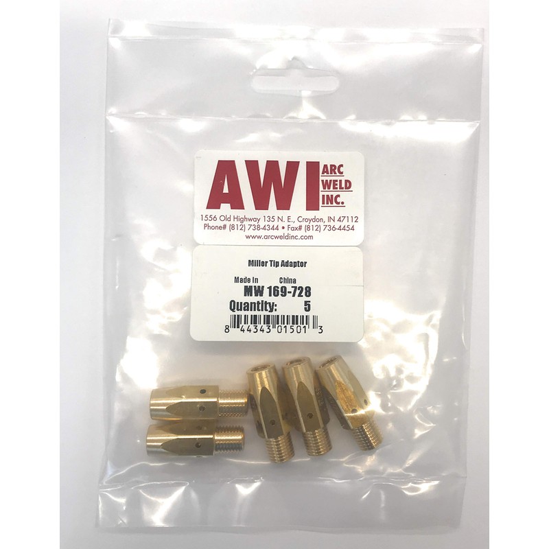 169-728 Miller Style M-25 Gas Diffuser/Tip Adapter - Arc Weld