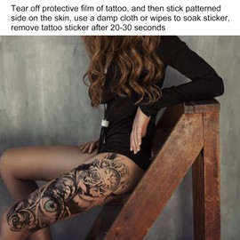 Etiqueta Engomada Temporal del Tatuaje del Brazo de 6 Hojas, Etiqueta Engomada de los Tatuajes Falsos del Brazo Completo Extra Grande a Prueba de Agua para Hombres Mujeres Adultos Niños
