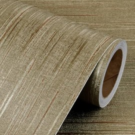 Livelynine Papel Tapiz de Lujo con Textura Dorada de 15.8 x 394 Pulgadas Despegar y Pegar Rollos de Papel Tapiz de Tela de Hierba para Baño Cocina Decoración de Pared de Acento Retro Sala de Estar