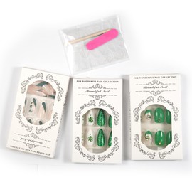 3 Sheet Saint Patrick's Day Gel Press On Nails IRISH Wearing Nail Art (Green-1)