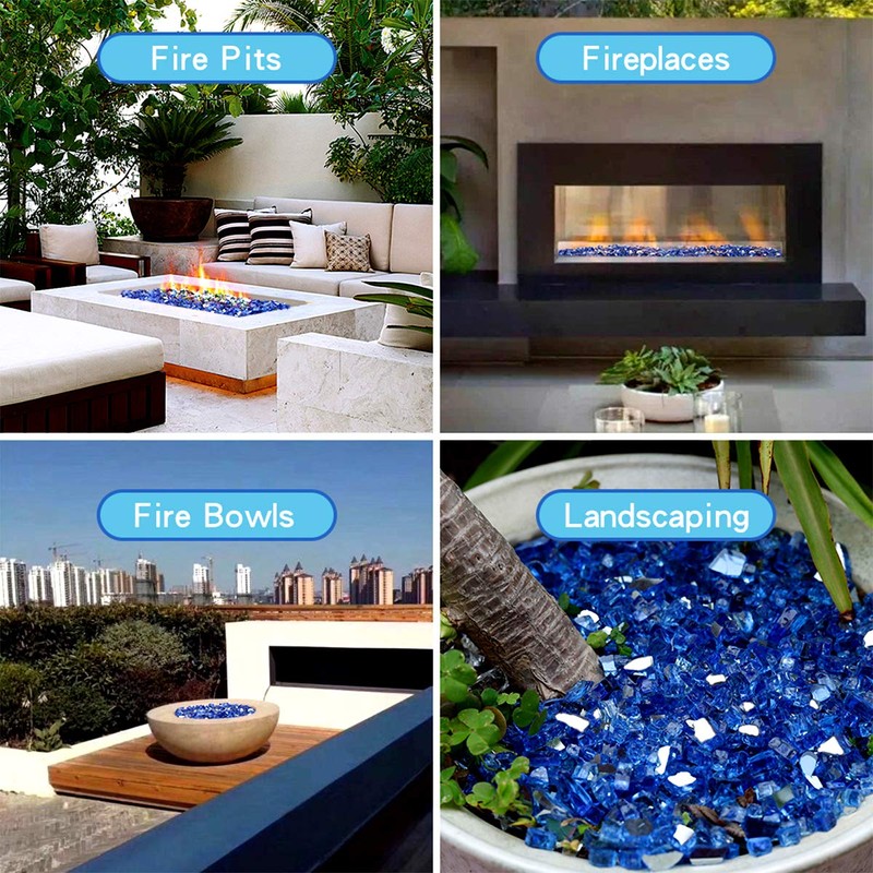 Skyflame High Luster 10-Pound Fire Glass for Fire Pit Fireplace