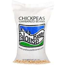 Palouse Brand Certified Glyphosate Residue Free Chickpeas | Garbanzo Beans | 25 LBS | Family Farmed in Washington State | Non-GMO Project Verified | Kosher Parve | USA Grown | Field Traced