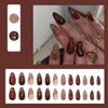 LYMCY Press on Nails French,Butterfly Wings 3D Ripple Fake Nails,