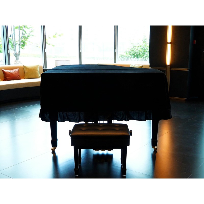 Kaieyres Grand Piano Cover, Velvet Piano Cover Decorative Full black