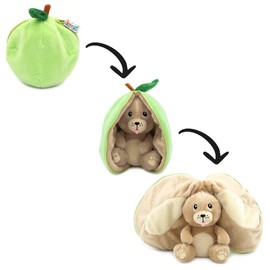 FliPetz Crocket the Dog Reversible Plush Soft Toy converts into Fruit. Zip-Up transforms between fruit & cute dog soft toy. Awakens children imagination during the transformation process (green)