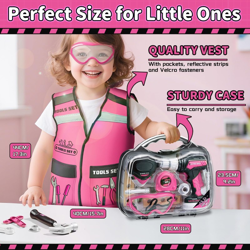 KidBloom Kids Tool Set with Toy Drill, Construction Tools with