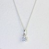jewellerybox Sterling Silver Aquamarine CZ March Birthstone Claw Necklace -