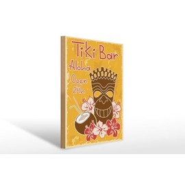 Wooden Sign 30 x 20 cm Tiki Bar Aloha Hawaii DekoNo7