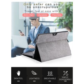 Funda protectora para tablet Surface Pro 10/Surface Pro 9, a prueba de golpes, funda tipo teclado, cubierta de negocios de grado militar con soporte para bolígrafo (gris)