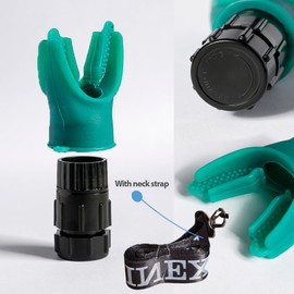 TN TINEXER, Portable Compact Lung Trainer Exercise Device with High Grade Silicone, Breathing Exercise Device for Lungs, Portable Muscle Trainer, Easy to Clean, Neck Strap Included, (Green-1)