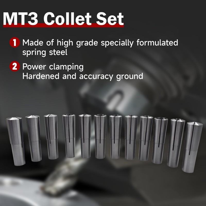 findmall 3MT MT Collet 12 Pcs Set 1/8" - 3/4"