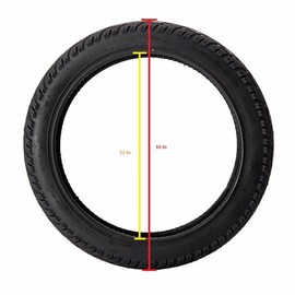 MMG All-Terrain Tread Tire Size 16x2.50 (65-305) Fits Electric Bikes (e-Bikes), Kids Bikes, Small BMX and Scooters Fits 12 Inches Rims (Tire + Inner Tube)