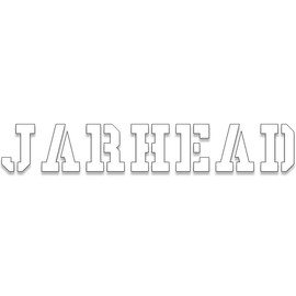 White Vinyl Distressed Jarhead Lettering Sticker (Marine us Decal for car or Truck Window (1.5 x 9 inch)