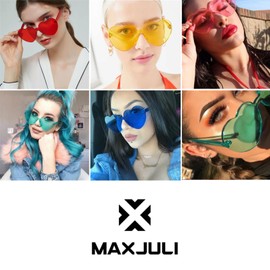 MAXJULI Heart Sunglasses for Women Baby Girl,Hot Party Neon Shades UV Protection (Translucent Grey)