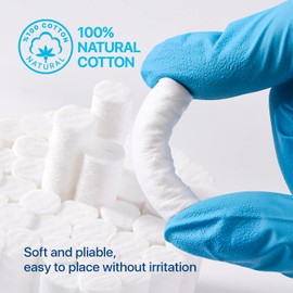 200(50×4) Dental Cotton Rolls - Nose Bleed Stopper - Nose Bleed Plugs for Kids or Adults - Highly Absorbent Gauze Rolls & Cotton Roll - Non Sterile 1.5 Inch Rolled Cotton Pads (200)