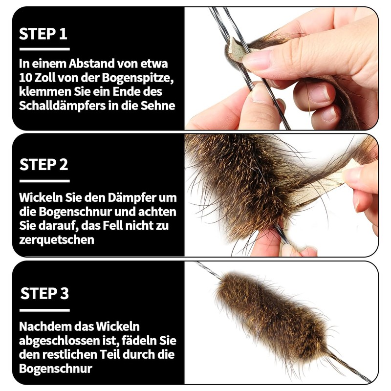 THREE ARCHERS 1 Pair of Bow String Silencer Archery Tendon