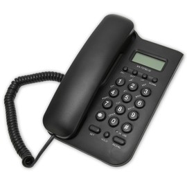 Corded Telephone, Desktop Landline Telephone for Seniors, Hearing Impaired, Premium Landline Phone with Incoming Call Display, Corded Wall Phone for Home Hotel Office(Black)
