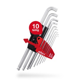 9-piece Hexagonal ball-head pin-wrench set Wiha 35480 1,5/2/2,5/3/4/5/6/8/10.